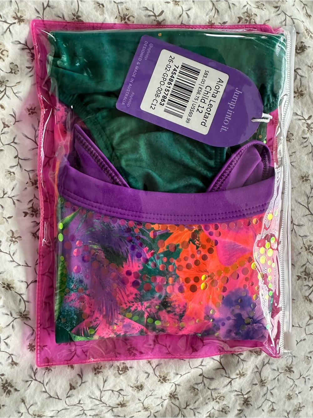 Sylvia P Aloha Gymnastics Leotard 12 NWT